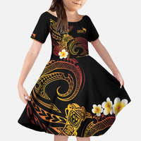 Personalised Papua New Guinea Sepik Family Matching Mermaid Dress and Hawaiian Shirt Plumeria Floral Tribal Pattern - Polynesian Pride
