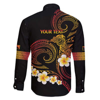 Personalised Papua New Guinea Sepik Family Matching Off Shoulder Short Dress and Hawaiian Shirt Plumeria Floral Tribal Pattern - Polynesian Pride