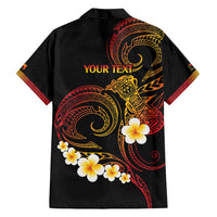 Personalised Papua New Guinea Sepik Family Matching Tank Maxi Dress and Hawaiian Shirt Plumeria Floral Tribal Pattern - Polynesian Pride