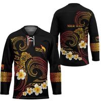 Personalised Papua New Guinea Sepik Hockey Jersey Plumeria Floral Tribal Pattern LT9 - Polynesian Pride