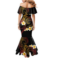 Personalised Papua New Guinea Sepik Mermaid Dress Plumeria Floral Tribal Pattern - Polynesian Pride