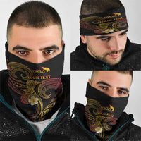 Personalised Papua New Guinea Sepik Neck Gaiter Plumeria Floral Tribal Pattern - Polynesian Pride