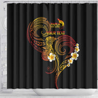 Personalised Papua New Guinea Sepik Shower Curtain Plumeria Floral Tribal Pattern LT9 - Polynesian Pride