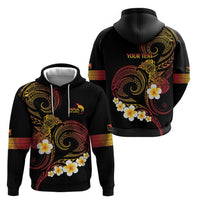 Personalised Papua New Guinea Sepik Zip Hoodie Plumeria Floral Tribal Pattern LT9 - Polynesian Pride