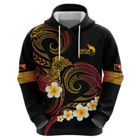 Personalised Papua New Guinea Sepik Zip Hoodie Plumeria Floral Tribal Pattern LT9 - Polynesian Pride