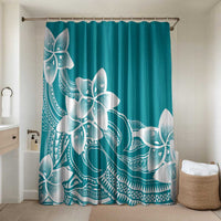 Polynesian Plumeria Flowers Tribal Bathroom Set Pacific Tattoo Teal Style - Polynesian Pride