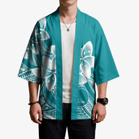 Polynesian Plumeria Flowers Tribal Kimono Pacific Tattoo Teal Style - Polynesian Pride