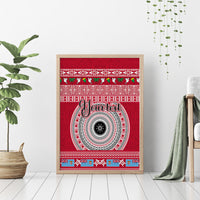 Personalised Fiji Marau Na Kerisimasi Canvas Wall Art Merry Christmas Tapa Pattern Red Style LT9 - Polynesian Pride