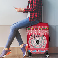 Personalised Fiji Marau Na Kerisimasi Luggage Cover Merry Christmas Tapa Pattern Red Style LT9 - Polynesian Pride