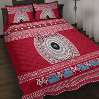 Personalised Fiji Marau Na Kerisimasi Quilt Bed Set Merry Christmas Tapa Pattern Red Style LT9 - Polynesian Pride