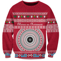 Personalised Fiji Marau Na Kerisimasi Sweatshirt Merry Christmas Tapa Pattern Red Style LT9 Unisex Red - Polynesian Pride