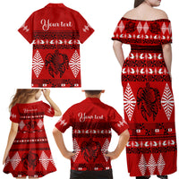 Personalised Tonga Kilisimasi Fiefia Family Matching Off Shoulder Maxi Dress and Hawaiian Shirt Merry Christmas with Turtle Ngatu Pattern LT9 - Polynesian Pride