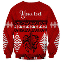 Personalised Tonga Kilisimasi Fiefia Sweatshirt Merry Christmas with Turtle Ngatu Pattern LT9 - Polynesian Pride