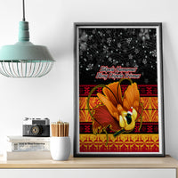 PNG Hamamas Krismas Canvas Wall Art Papua New Guinea Bird Of Paradise Merry Christmas Black Style LT9 - Polynesian Pride