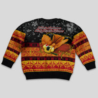 PNG Hamamas Krismas Kid Ugly Christmas Sweater Papua New Guinea Bird Of Paradise Merry Christmas Black Style LT9 - Polynesian Pride