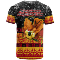 PNG Hamamas Krismas T Shirt Papua New Guinea Bird Of Paradise Merry Christmas Black Style LT9 - Polynesian Pride