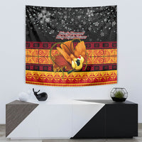 PNG Hamamas Krismas Tapestry Papua New Guinea Bird Of Paradise Merry Christmas Black Style LT9 - Polynesian Pride