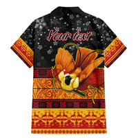 Personalised PNG Hamamas Krismas Family Matching Mermaid Dress and Hawaiian Shirt Papua New Guinea Bird Of Paradise Merry Christmas Black Style LT9 - Polynesian Pride