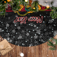 Personalised PNG Hamamas Krismas Tree Skirt Papua New Guinea Bird Of Paradise Merry Christmas Black Style LT9 - Polynesian Pride