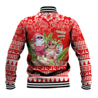 Personalised Hawaii Mele Kalikimaka Baseball Jacket Santa Beach Merry Christmas LT9 - Polynesian Pride