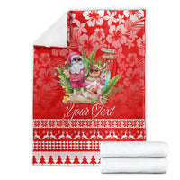 Personalised Hawaii Mele Kalikimaka Blanket Santa Beach Merry Christmas LT9 - Polynesian Pride