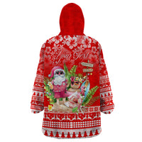 Personalised Hawaii Mele Kalikimaka Wearable Blanket Hoodie Santa Beach Merry Christmas LT9 - Polynesian Pride