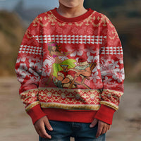 Hawaii Mele Kalikimaka Kid Ugly Christmas Sweater Santa Claus and Hula Dancing Merry Christmas LT9 - Polynesian Pride