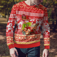 Hawaii Mele Kalikimaka Ugly Christmas Sweater Santa Claus and Hula Dancing Merry Christmas LT9 - Polynesian Pride