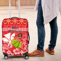 Hawaii Mele Kalikimaka Luggage Cover Santa Claus and Hula Dancing Merry Christmas LT9 Red - Polynesian Pride