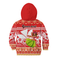 Personalised Hawaii Mele Kalikimaka Kid Hoodie Santa Claus and Hula Dancing Merry Christmas LT9 - Polynesian Pride