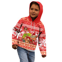 Personalised Hawaii Mele Kalikimaka Kid Hoodie Santa Claus and Hula Dancing Merry Christmas LT9 - Polynesian Pride