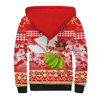 Personalised Hawaii Mele Kalikimaka Sherpa Hoodie Santa Claus and Hula Dancing Merry Christmas LT9 - Polynesian Pride