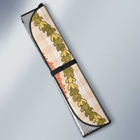 Hawaiian Ohia Lehua Lei Auto Sun Shade Plaid Palaka Ahiehie Pattern - Polynesian Pride
