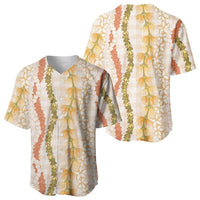 Hawaiian Ohia Lehua Lei Baseball Jersey Plaid Palaka Ahiehie Pattern LT9 - Polynesian Pride