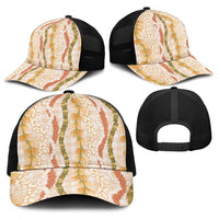 Hawaiian Ohia Lehua Lei Baseball Net Cap Plaid Palaka Ahiehie Pattern LT9 - Polynesian Pride