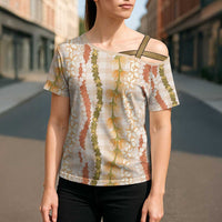 Hawaiian Ohia Lehua Lei Cross Shoulder Shirt Plaid Palaka Ahiehie Pattern - Polynesian Pride