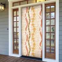Hawaiian Ohia Lehua Lei Door Cover Plaid Palaka Ahiehie Pattern - Polynesian Pride