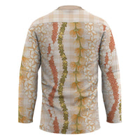 Hawaiian Ohia Lehua Lei Hockey Jersey Plaid Palaka Ahiehie Pattern - Polynesian Pride