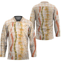 Hawaiian Ohia Lehua Lei Hockey Jersey Plaid Palaka Ahiehie Pattern - Polynesian Pride