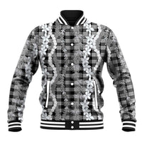 Hawaiian Ohia Lehua Lei Baseball Jacket Plaid Palaka Eleele Pattern - Polynesian Pride