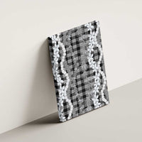 Hawaiian Ohia Lehua Lei Canvas Wall Art Plaid Palaka Eleele Pattern - Polynesian Pride