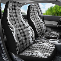 Hawaiian Ohia Lehua Lei Car Seat Cover Plaid Palaka Eleele Pattern - Polynesian Pride