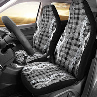 Hawaiian Ohia Lehua Lei Car Seat Cover Plaid Palaka Eleele Pattern - Polynesian Pride