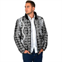 Hawaiian Ohia Lehua Lei Padded Jacket Plaid Palaka Eleele Pattern - Polynesian Pride