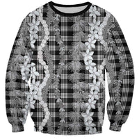 Hawaiian Ohia Lehua Lei Sweatshirt Plaid Palaka Eleele Pattern - Polynesian Pride