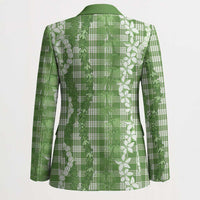 Hawaiian Ohia Lehua Lei Blazer Plaid Palaka Omaomao Pattern - Polynesian Pride