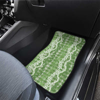 Hawaiian Ohia Lehua Lei Car Mats Plaid Palaka Omaomao Pattern - Polynesian Pride