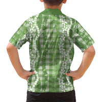 Hawaiian Ohia Lehua Lei Family Matching Off The Shoulder Long Sleeve Dress and Hawaiian Shirt Plaid Palaka Omaomao Pattern LT9 - Polynesian Pride