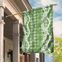 Hawaiian Ohia Lehua Lei Garden Flag Plaid Palaka Omaomao Pattern - Polynesian Pride