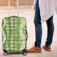 Hawaiian Ohia Lehua Lei Luggage Cover Plaid Palaka Omaomao Pattern - Polynesian Pride